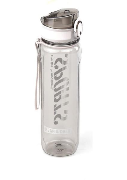 Otomatik Kapak Şeffaf Gri Matara 700 ml - MT0028