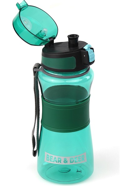 Otomatik Kapak Silikon Tutacaklı Klipsli Açık Yeşil Matara 700 ml - MT0029