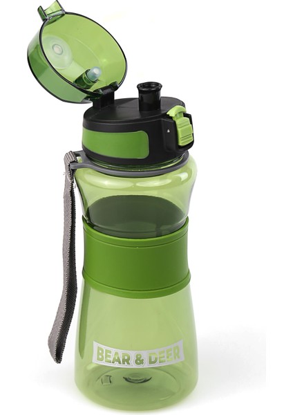 Otomatik Kapak Silikon Tutacaklı Klipsli Koyu Yeşil Matara 700 ml - MT0029