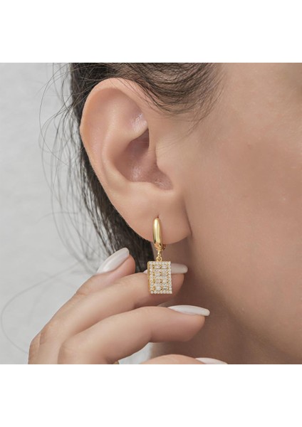 Zirkontaşlı Altın Kaplama 925 Gümüş Küpe modelleri