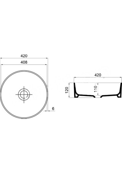 Aqua Bagno Tezgah Üstü Lavabo Batarya Deliksiz 42 Cm Siyah Mat