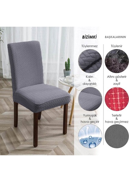 Tuğla Desen Sandalye Kılıfı Yıkanabilir Likralı Esnek Lastikli Sandalye Örtü