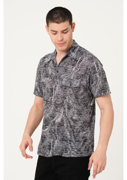 Desenli Kısa Kollu Erkek Gömlek fırsatları
