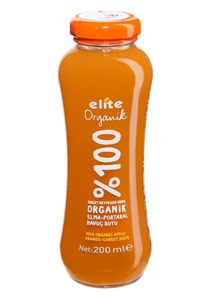 Organik Elma Portakal Havuç 200 ml