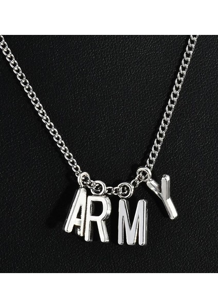 Bts Imza Baskılı Unisex T-Shirt Army Kolye Army Bileklik 3 Lü Kombin