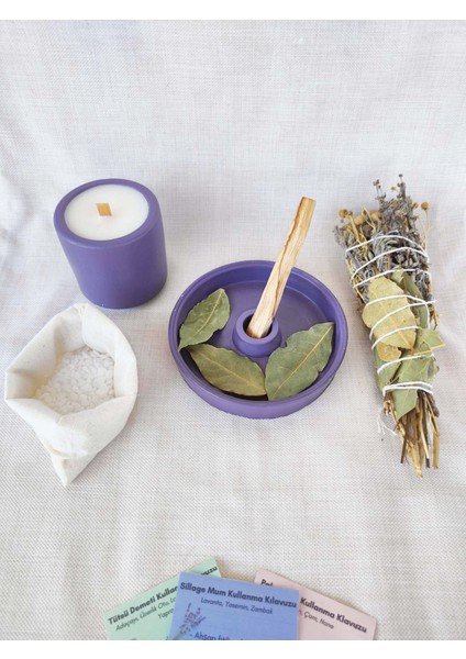 Arınma Tütsülük Set Vegan Kiraz Çiçeği Sedir Kokulu Soya Mumu Palo Santo Adaçayı Lavanta Tütsü Seti fiyatları