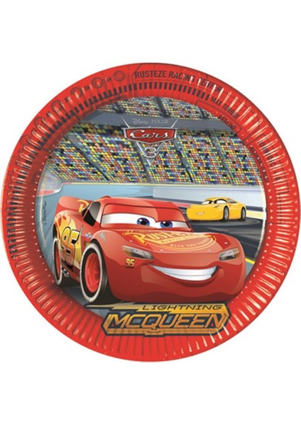 LDC8071 Balonevi, Cars 3, 8 Adet Kağıt Tabak, 23 cm