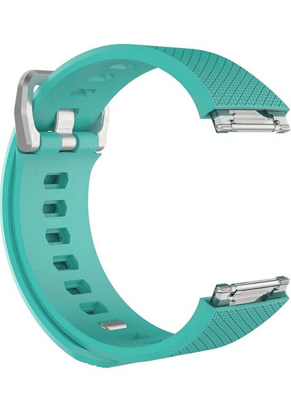 Fitbit Ionic Uyumlu Silikon Kordon Kayış Turkuaz Large (L)