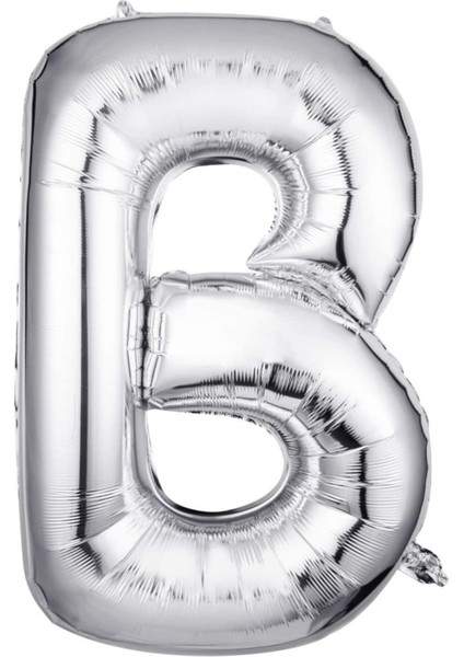 Gümüş Folyo Balon 40" Inç 100 cm B Harfi