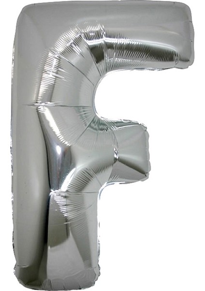 Gümüş Folyo Balon 40" Inç 100 cm F Harfi