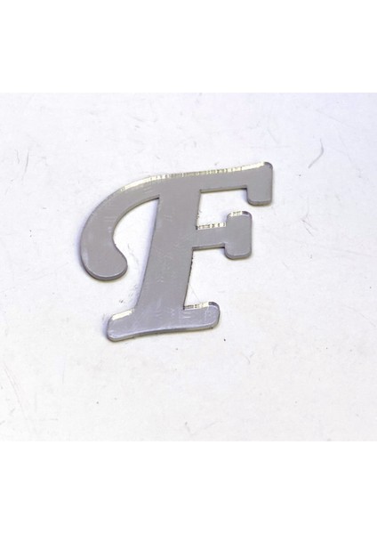 Pleksi Harf Gümüş Renk F Harfi