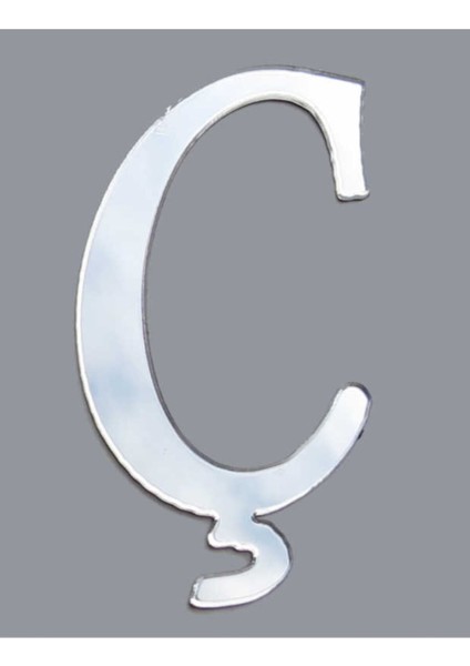 Pleksi Harf Gümüş Renk Ç Harfi