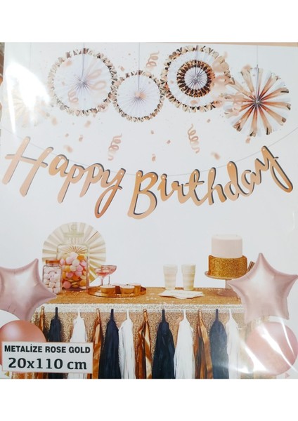 Rose Gold Happy Birthday Kaligrafi Yazı fiyatları