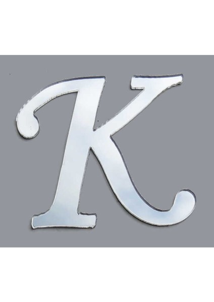 Pleksi Harf Gümüş Renk K Harfi