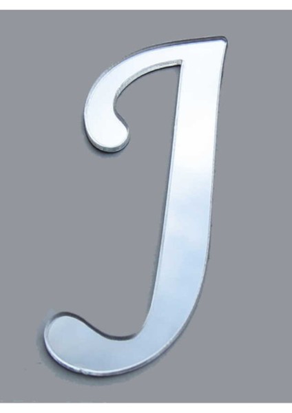 Pleksi Harf Gümüş Renk J Harfi