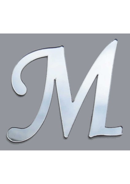 Pleksi Harf Gümüş Renk M Harfi