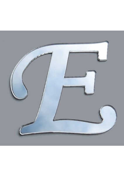 Pleksi Harf Gümüş Renk E Harfi