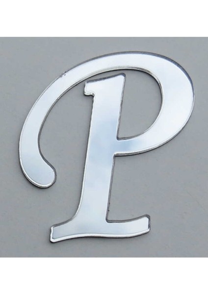 Pleksi Harf Gümüş Renk P Harfi