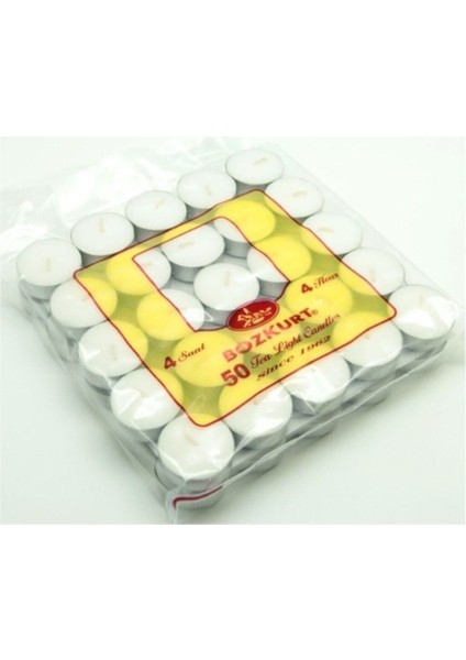 Beyaz Tealight Mum 50' Li