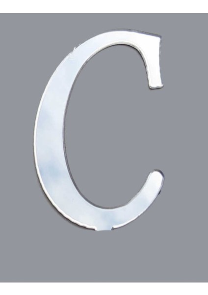 Pleksi Harf Gümüş Renk C Harfi
