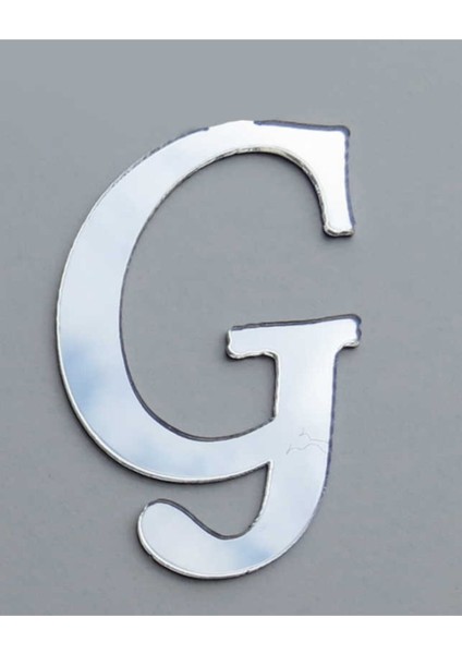 Pleksi Harf Gümüş Renk G Harfi