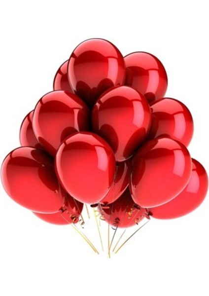 12 Inç Metalik Kırmızı Balon 10'lu