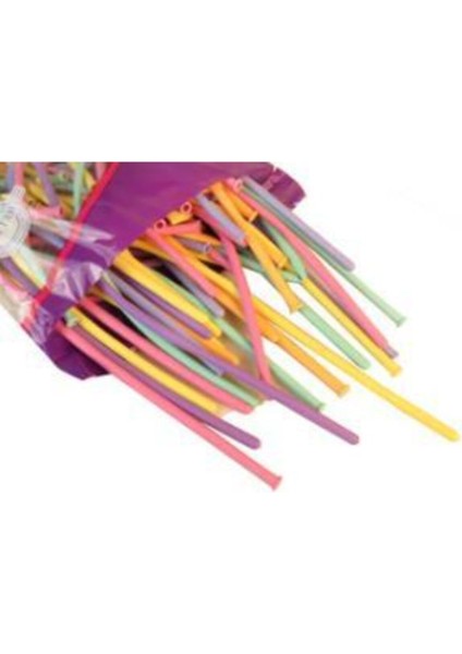 Balon Sosis Modeli Makaron Rengarenk Pakette 100 Adet fiyatları