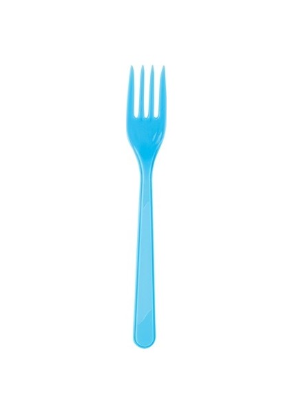 Parti Bulutu Turkuaz Plastik Çatal 25'li