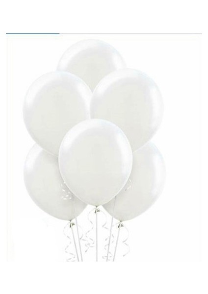 Party Shop Metalik Inci Beyazı Balon 20´li