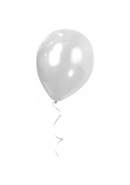 Metalik Beyaz Balon 50 Adet
