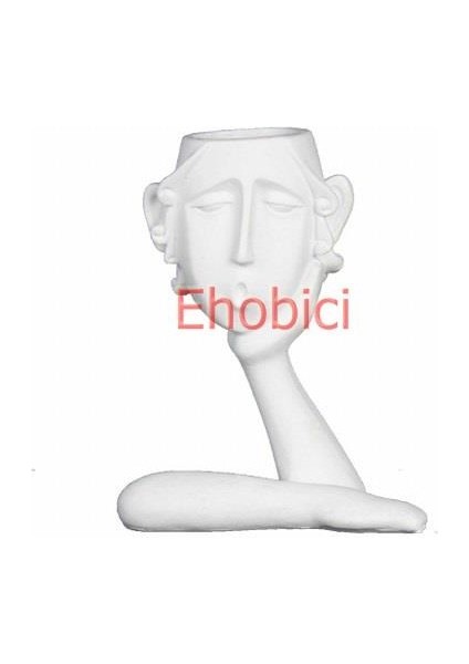 Polyester Tek Eli Yüzünde Soyut Saksı 20X16CM HYK611