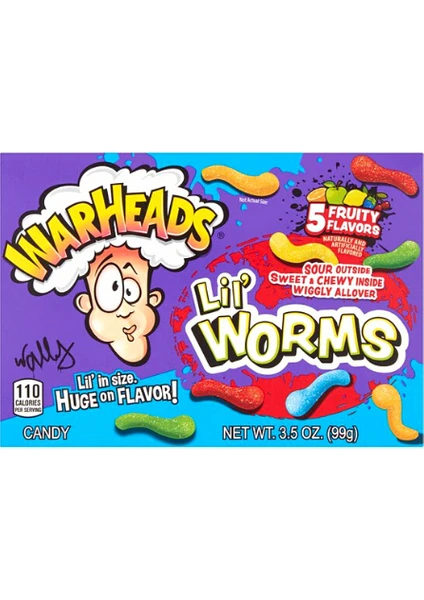 Lil Worms Candy 5 Fruity Flavors 99 G