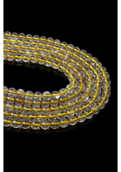 8 mm Gold Rutil Kuvars Taşı Dizi
