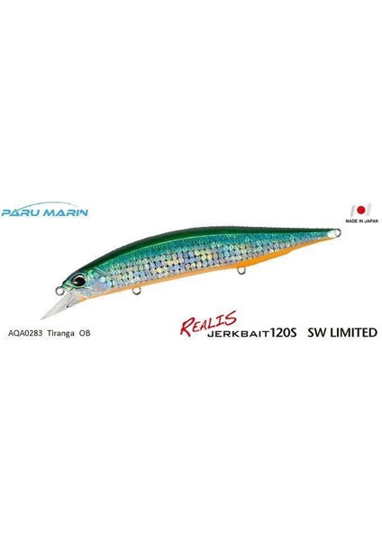 Realis Jerkbait 120S Sw AQA0283 / Tiranga Ob