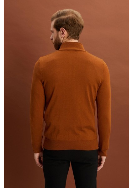 Yarım Balıkçı Fermuarlı Yaka Triko Kazak (E22-5712) fiyatları