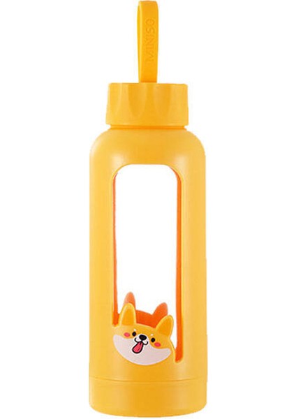 Sevimli Pet Serisi Plastik Cam Şişe 300ML -Shiba Inu