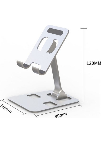 Tamamen Metal Katlanır Alüminyum Alaşımlı Cep Telefonu Masaüstü Standı Düz Standı Tembel Canlı Katlanır Cep Telefonu Standı(Yurt Dışından)