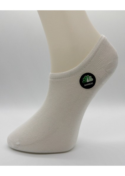 Ciho Socks Bambu 6 Çift Beyaz Unisex Dikişsiz Görünmez Sneaker Çorap