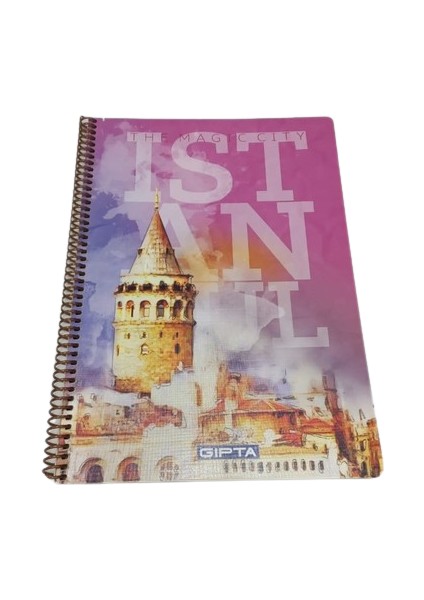Istanbul Temalı A4 Spiralli Kareli Defter
