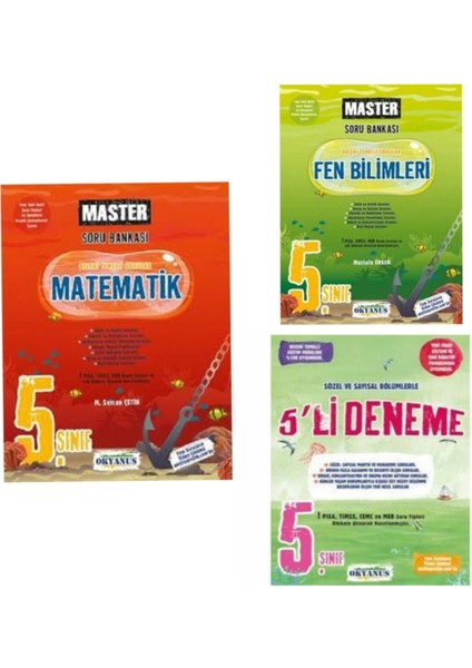 5. Sınıf Okyanus Yayınları Master Matematik, Fen Bilimleri + 5'li Deneme Seti