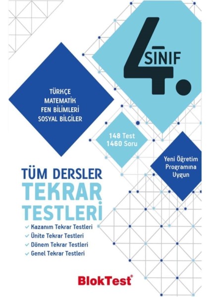 Tudem Yayınları 4. Sınıf Bloktest Tüm Dersler Tekrar Testleri