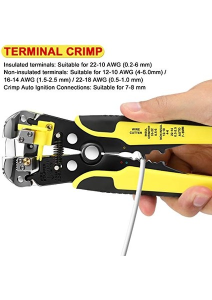 Tel Stripper 24-10 Aw/34-3 Gauge/0.2-6mm Otomatik Tel Stripper Aracı 8 Inç Kendinden Ayarlı Tel Stripper Için Sıkma Aleti(Yurt Dışından) fırsatları