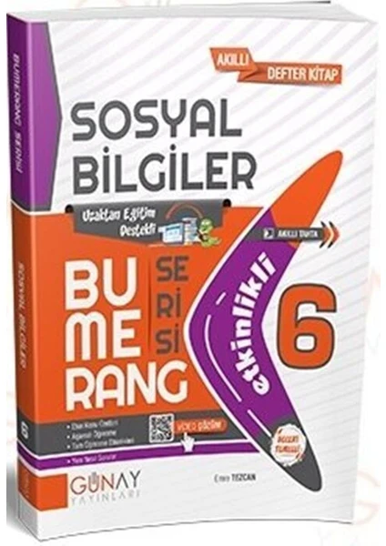 Günay Yayınları 6 Bumerang Sosyal Bilgiler Etkinlikli Kitap 2022-2023