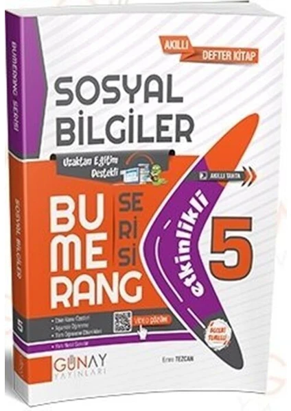 Günay Yayınları 5 Bumerang Sosyal Bilgiler Etkinlikli Kitap 2022-2023