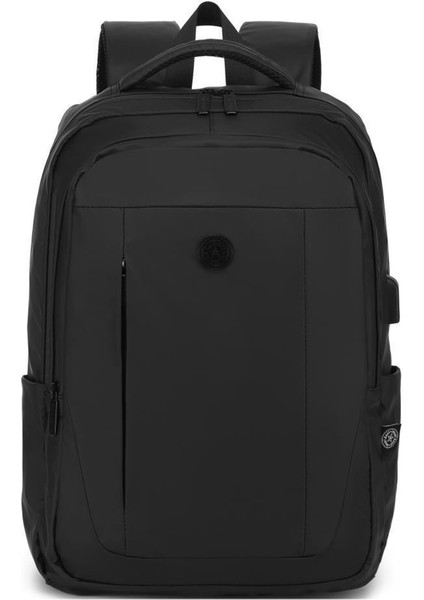 Gumi Kumaş Uniseks Büyük Boy Sırt Çantası 8660 Siyah