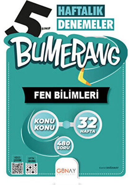 Bumerang 5. Sınıf Fen Bilimleri Haftalık Denemeler 32 Hafta 480 Soru (2022-2023)