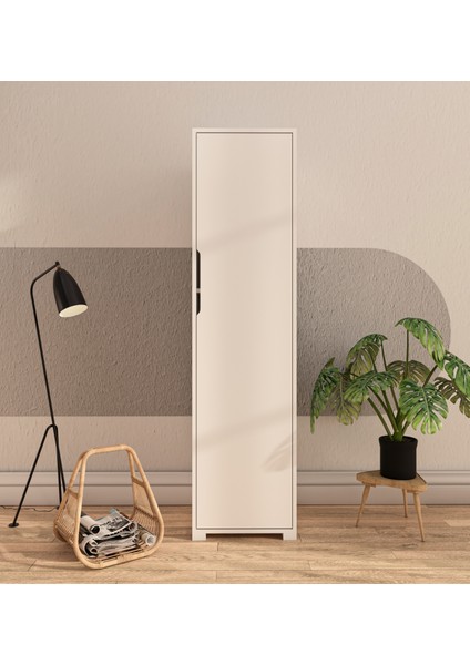 Vertex Mobilya Flora 1 Kapaklı 5 Raflı Gardırop Beyaz Elbise Dolabı fiyatları