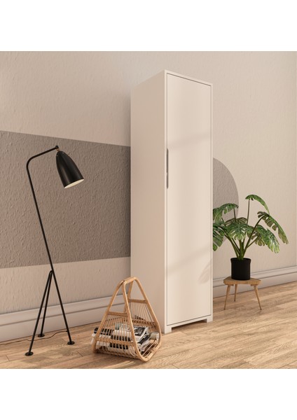 Vertex Mobilya Flora 1 Kapaklı 5 Raflı Gardırop Beyaz Elbise Dolabı modelleri