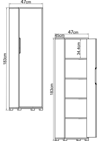 Vertex Mobilya Flora 1 Kapaklı 5 Raflı Gardırop Beyaz Elbise Dolabı fırsatları