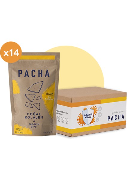 Doğal Kolajen ve Protein Cipsi 14 Günlük Zencefil ve Limonlu Kutu 14 x 10 gr